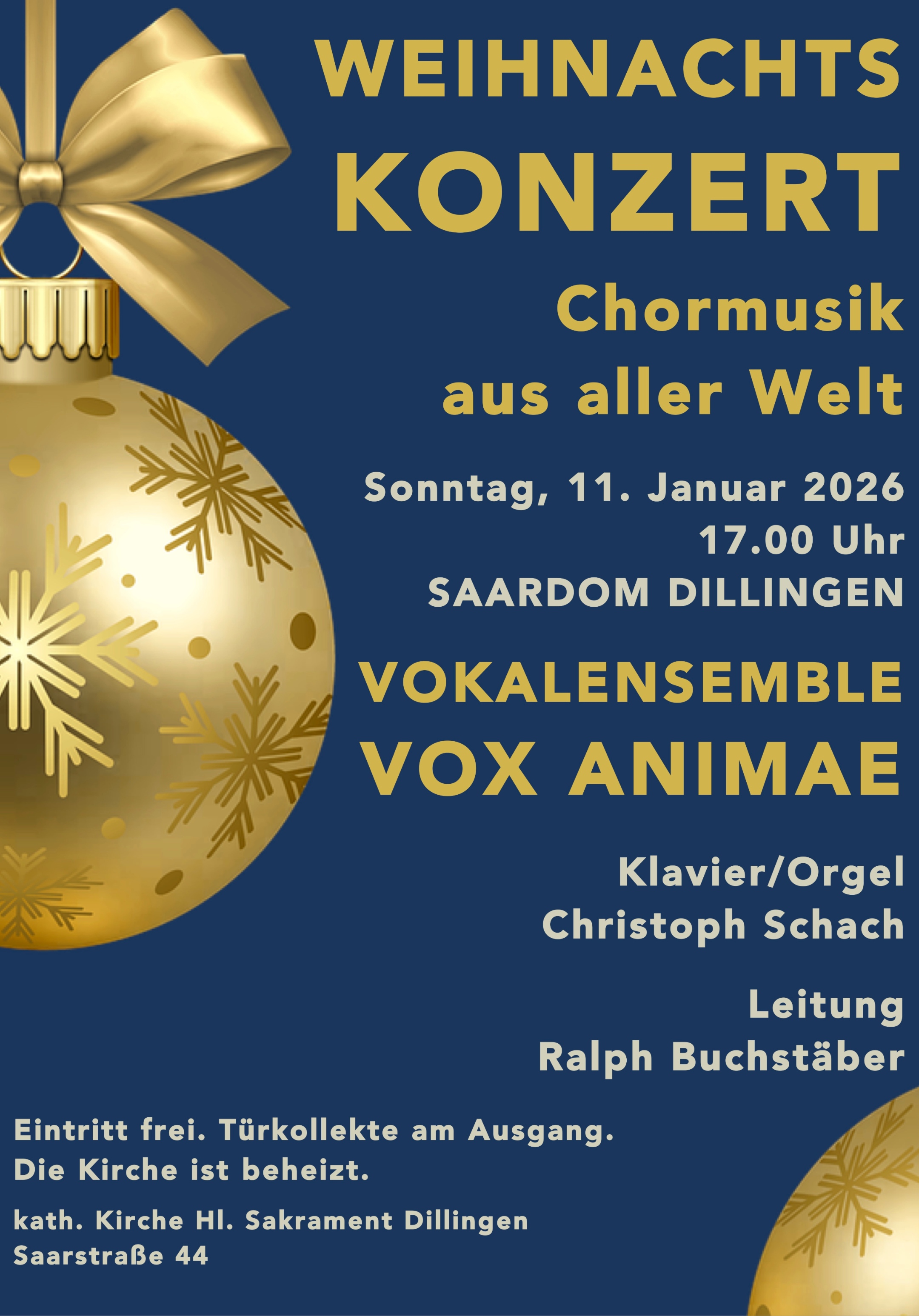 Grafik Weihnachtskonzert 11. Januar 2026
